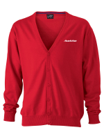 Herren V-Neck Cardigan Rot